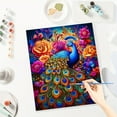 thumbnail image 3 of JYLMOOD DIY Animal Paint by Number for Adults, Easy Painting by Numbers for Gift Home Wall Decor 16x20in without Frame, Colored Canvas - Peacock, 3 of 5
