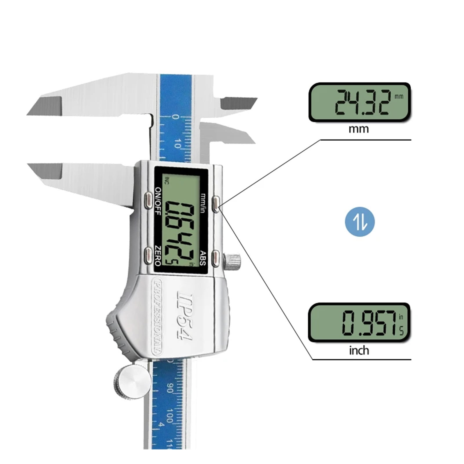 Digital Caliper IP54 150/200/300mm Waterproof Electronic Stainless Vernier Calipers Measuring Tools ,Easy to Use