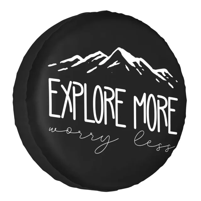 Adventure Awaits Camping Tire Cover 4WD 4x4 Trailer Hike More Worry Less Spare Wheel Protector Universal for
