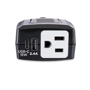 CyberPower M140BUC 140W Power Inverter - 1 AC Outlet, USB-C & USB-A Ports, Black