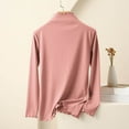 thumbnail image 4 of Fanxing Women's Long Sleeve Tops Solid Color Ruffles Shirts Dressy Casual Mock Neck Blouses Pink,M, 4 of 8