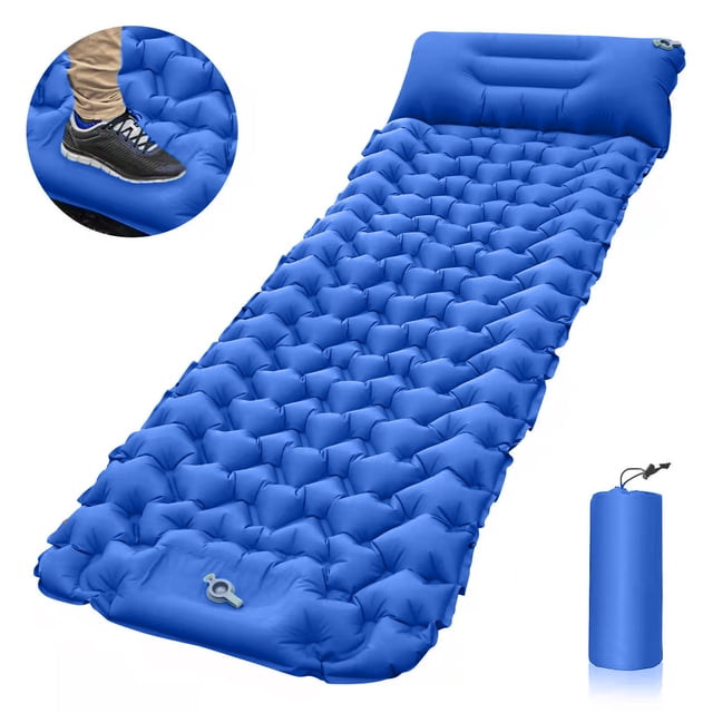 Lightweight Camping Mat with Air Pillow Portable Air Mattress Waterproof Backpacking Sleeping Pad