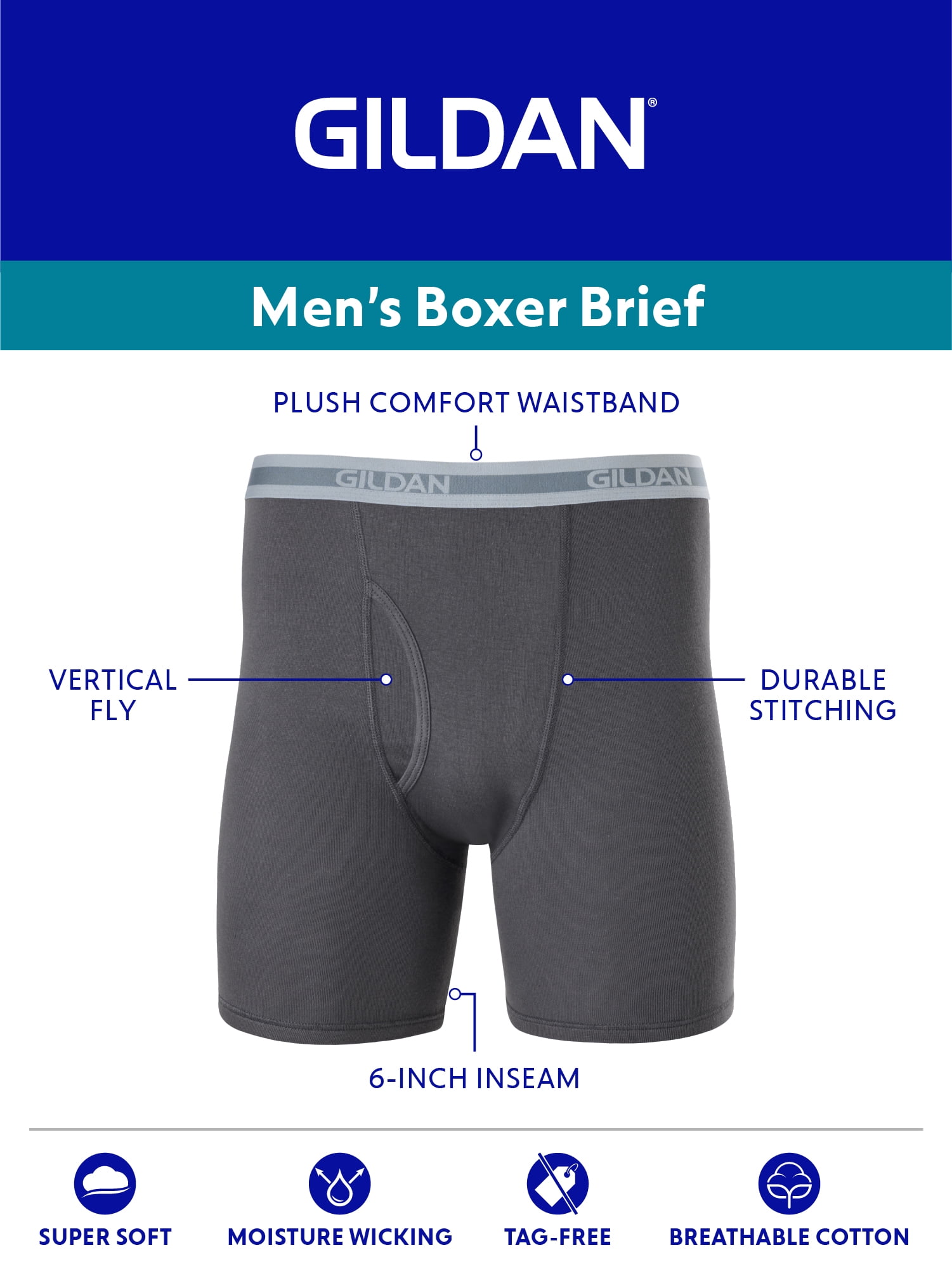 Gildan Men's Boxer Brief Underpants, 10-Pack