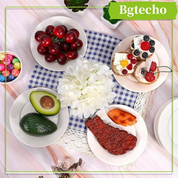 White Ceramic Dessert Plates Set of 16, 6 Inch Round Appetizer Plates for Cake Snacks, Microwave and Dishwasher Safe