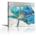 thumbnail image 1 of Blue Poppy I - Contemporary Fine Art Giclee on Canvas Gallery Wrap - wall décor - Art painting - 36 x 36 Inch - Ready to Hang, 1 of 2