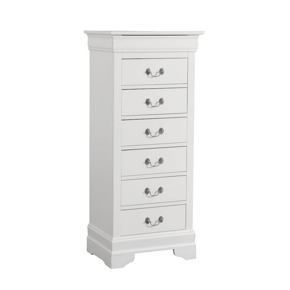 Glory Furniture Louis Phillipe Lingerie Chest in White Color