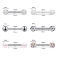 thumbnail image 2 of ZS 6 Pairs 14G Tongue Ring Surgical Steel/Acrylic Nipple Rings Piercing for Women Barbells Piercing Kit, 2 of 5