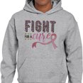 thumbnail image 2 of Fight for a Cure Hoodie Sweatshirt Unisex Small Grey, 2 of 5