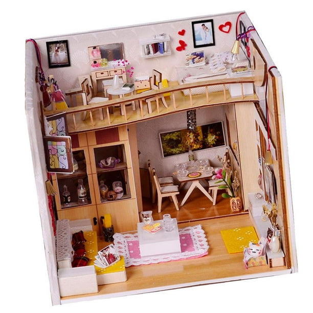 1/24 Kit miniature de maison de poupée bricolage avec meubles - Ornement de