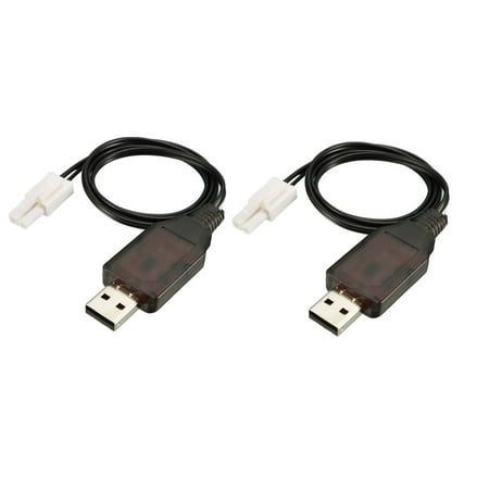 2pcs EL-2P Reverse USB Charging Cable for RC Car 7.2V 250mA Ni-MH Ni-CD