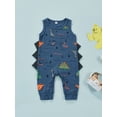 thumbnail image 2 of Newborn Baby Boys Sleeveless Animals Print Romper Dinosaur Printed Jumpsuit Infant Toddler Boy Summer 3D Dinosaur Clothes, 2 of 8