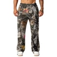 thumbnail image 4 of Havenx Men's Camo Baggy Sweatpants Wide Leg Dry Leaf Print Elastic Waist Sweat Pant with Pockets Open Bottom Camouflage Wear Loose Fit Y2k Workout Athletic Soft Clothes,Gray XL, 4 of 7