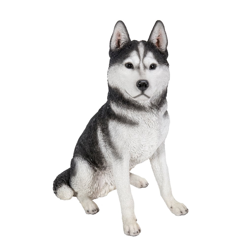 20" Sitting Siberian Husky Outdoor Garden Statue
