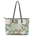 thumbnail image 1 of ZUXONGSY Rose Daisy Flower Print Tote Bag for Women Practicality Top Handle Satchel PU Leather Travel Purse with Handle for Travel Shopping, 1 of 1