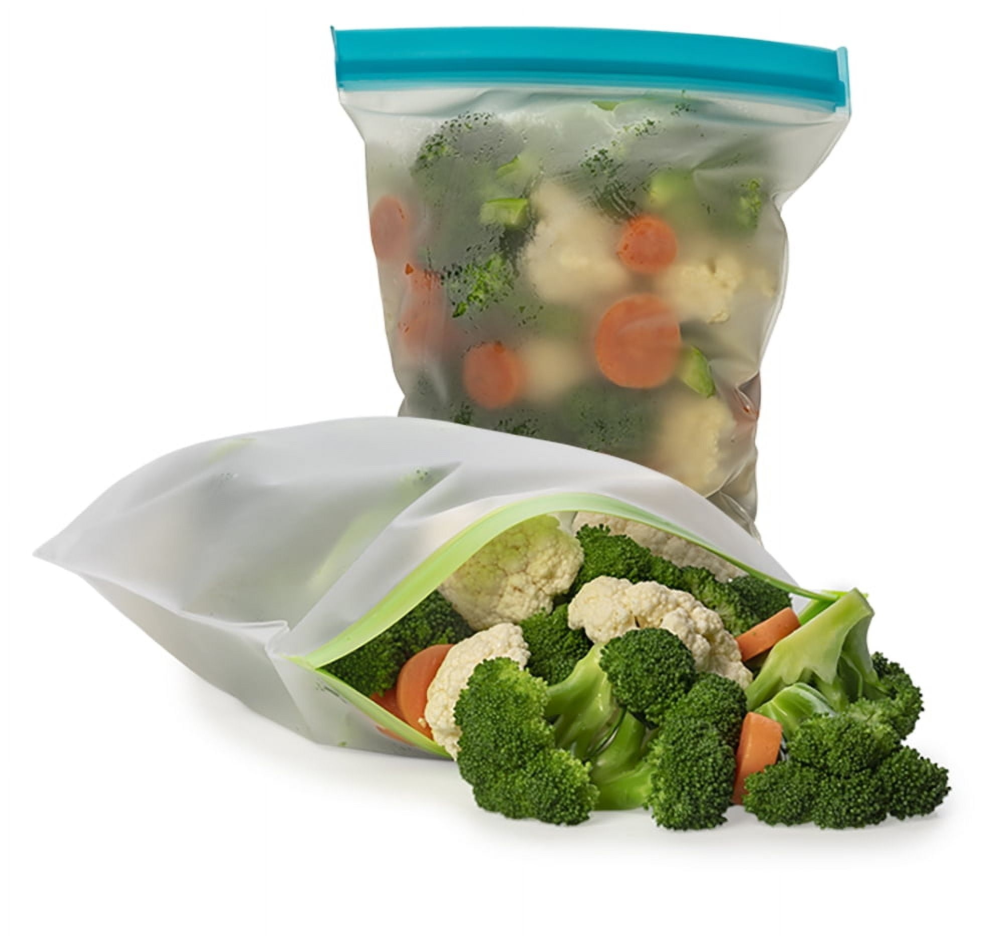 Joie Reusable Freezer Bags, Assorted Pack of 4, Double Zip Closure to Seal in Freshness. 76 fl oz.