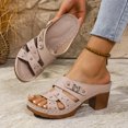 thumbnail image 3 of SACFOF Womens Open Toe Sandals Summer Casual Non Slip Slippers Orthopedic Chunky Low Heels Open Toe Casual Summer Dressy Walking Beach Slippers Hollow Out Shoes, 3 of 6