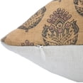 thumbnail image 3 of Fabdivine Block Print Throw Pillow Cover, 26x26 Inch Off white Linen Handmade Cushion Cover, Floral Print Boho Design Rust Pillow Cover for Sofa and Couch, 3 of 5