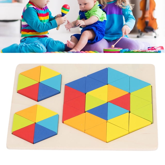 Kids Shape Puzzles, 36 Pieces Kids Geometric Puzzles Hand Eye Coordination High Safety for School