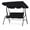 Black, variant on 3 Seat Outdoor Porch Swing with Adjustable Canopy, Patio Swing Chair with Stand, Metal Frame, Thick Cushions, 500 lb Capacity