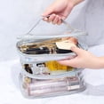 thumbnail image 4 of Bolsa de maquillaje de viaje de doble capa, maquillaje portátil para mujer, almacenamiento multifuncional, 4 of 5