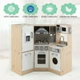 thumbnail image 3 of Gymax Kids Corner Wooden Kitchen Playset Pretend Cooking Toy w/ Cookware Accessories, 3 of 10