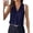 Dark Sea Blue, variant on BTFBM Tank Top for Women Summer Spring Silk Satin V Neck Pleated Sleeveless Work Blouses Business Casual Outfits