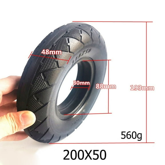 Dreamhall 8in Scooter High elasticity Solid Tire 200x50 Anti Explosion No inflation Black