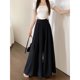 thumbnail image 3 of Pantalones de pierna ancha sólidos para mujer, pantalones de traje negros plisados coreanos, moda de verano, pantalones rectos holgados de cintura alta elegantes, nuevos, 3 of 4