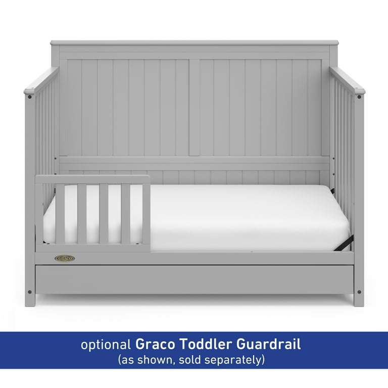 Graco Hadley 5 in 1 Convertible Baby Crib with Drawer Pebble Gray Walmart