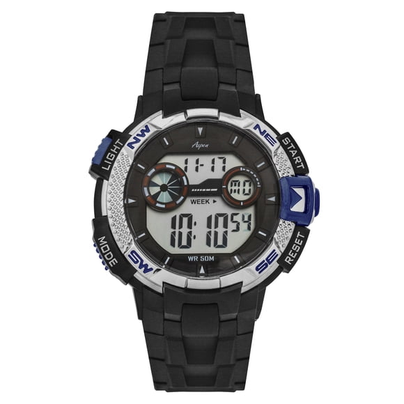 Aspen Mens Digital Sports Watch, 46mm Large Face Digital Watches for Men Chronograph - Day/Date/Month - Military Time 12H/24H, Backlight, Alarm, Dual Time, Stopwatch, 50M Water Resistant - Many Colors