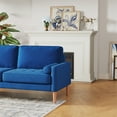 thumbnail image 4 of Modern Sofa Couch, 3 Seater Sofa with 2 Pillows, Small Soft Couch for Small Spaces, 67.7" Comfy Upholstered 3-Seater Couch for Bedroom Apartment Home Office, Tool-Free Assembly, Blue, 4 of 7