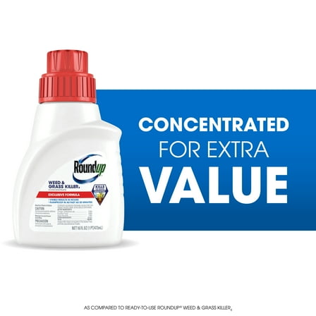 Roundup Weed & Grass Killer₄ Concentrate, Use in Flower Beds and Other Areas of Your Yard, 16 fl.oz.