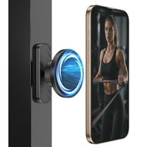 MoKo Dual Magnetic Phone Holder for Gym/Car/Golf Cart, 360°Adjustable Phone Magnet Mount Compatible with MagSafe & iPhone 12-16 Series, Black