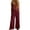 Wine, variant on FchengtaiS Summer Boho Jumpsuit Women Floral Embroidered Sleeveless Rompers Casual Loose Wide Leg Overalls With Pockets