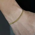 thumbnail image 2 of Men's Gold Plated Stainless Steel Curb Cuban Chain Link Bracelet 3/5/7/9/11 mm, 2 of 2