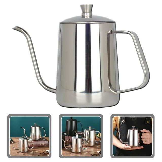 unbranded Kettle Plata De Acero Inoxidable Con Mango Anti Para Preparación De Café En Casa