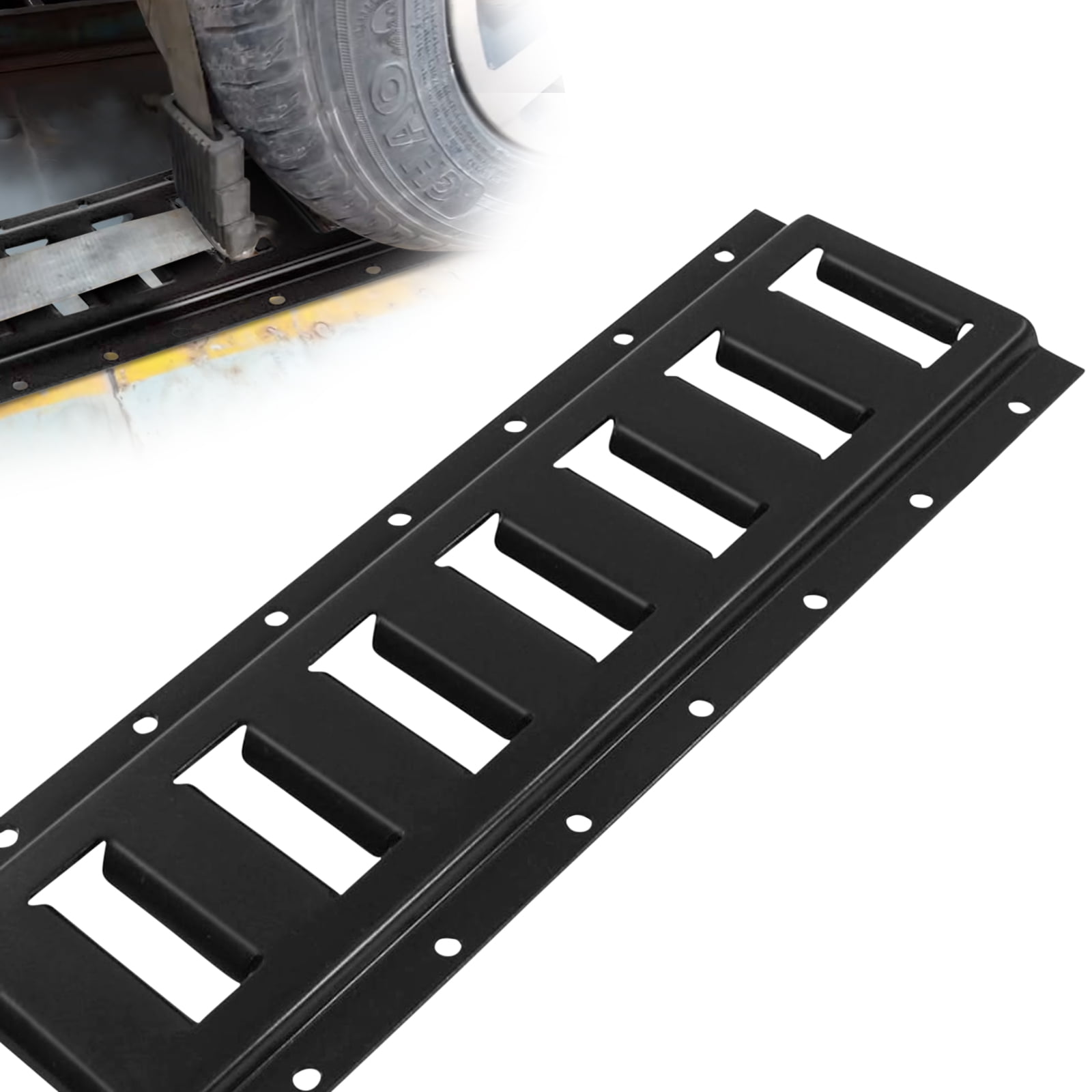 VEVOR ETrack TieDown Rail, 4Pcs 5ft Steel Rails w/ Standard 1"x2.5" Slots, Compatible with O