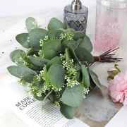 20PCS Artificial Eucalyptus Leaves Stems, Greenery Decoration Branches with Flowers for Floral Arrangement Vase Wedding Bouquets Centerpiece