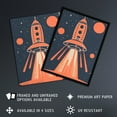 thumbnail image 2 of Artery8 Red Rocket Spaceship Launch Retro Style Design Kids Bedroom Unframed Wall Art Print Poster Home Decor Premium, 2 of 3