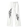 thumbnail image 4 of Luvior Y2k Baggy Sweatpants Boy and Girls Gothic Graphic Elastic Waist Wide Leg Track Pants Drawstring Athletic Joggers with Pockets, 4 of 5