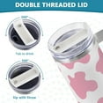 thumbnail image 5 of SKYSONIC Insulated Tumblers with Lids and Straws Handles 40oz Water Bottle Pink Cow Print Camoflage Travel Mug Reusable Stainless Steel Thermos Vacuum, 5 of 7