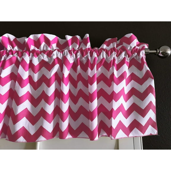 cotton zig zag chevron window valance 58 wide fuchsia