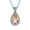 Beige, variant on Womens Classic Bridal Necklace Pear Shape Teardrop Halo 15CT CZ Gemstone Pendant Silver