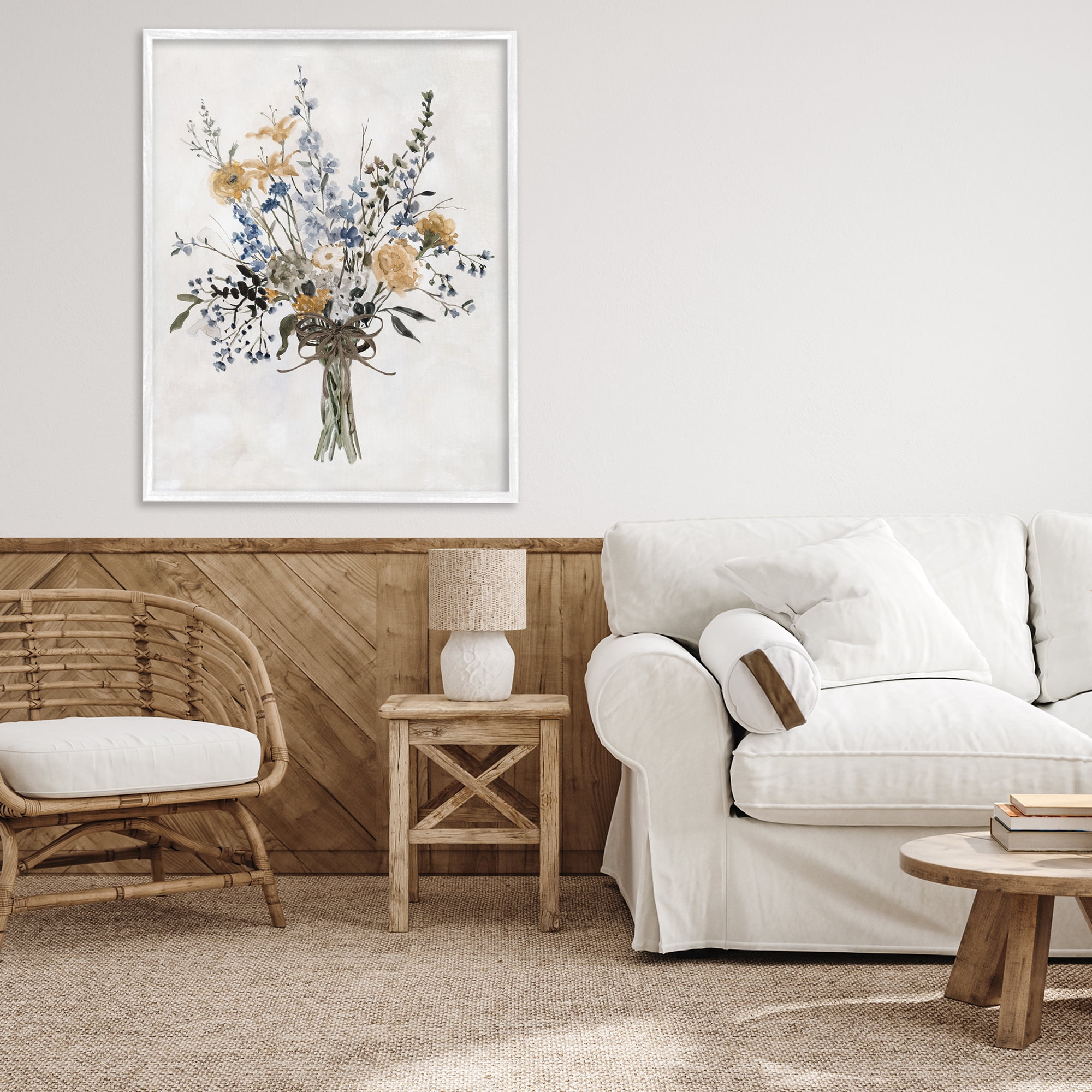 Stupell Industries Delicate Botanicals Bushel White Framed Giclee Art, design by Carol Robinson
