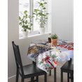 thumbnail image 4 of Snowman Christmas Tablecloth Square Table Cloth 54x54, Waterproof Tablecloth Outdoor Table Cloth, Farmhouse Xmas Tree Snowflake Washable Table Cover for Kitchen Dining Party, 4 of 8