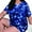 Dark Blue, variant on Musefolio Womens Plus Size Abstract Print Pajama Set Short Sleeve Top Shorts Sleepwear 1X-5X
