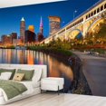 thumbnail image 2 of Peel and Stick Wallpaper Waterproof Night time photo downtown Clevelands skyline Wall Mural Decor Self Adhesive and Removable 69in x 98in, 2 of 8