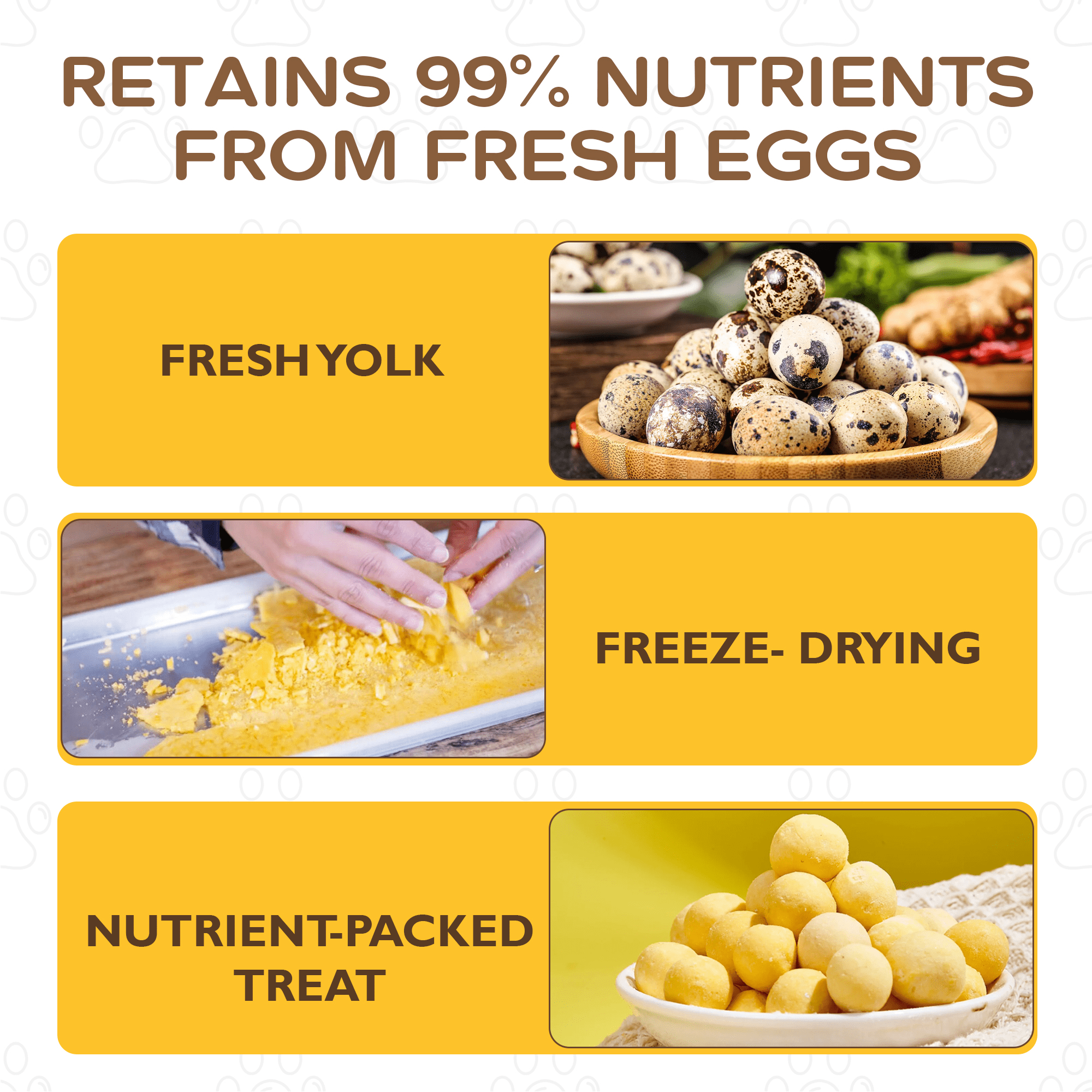 Freeze-Dried Raw Quail Egg Yolk for Dog & Cat Treats - 7.0 oz