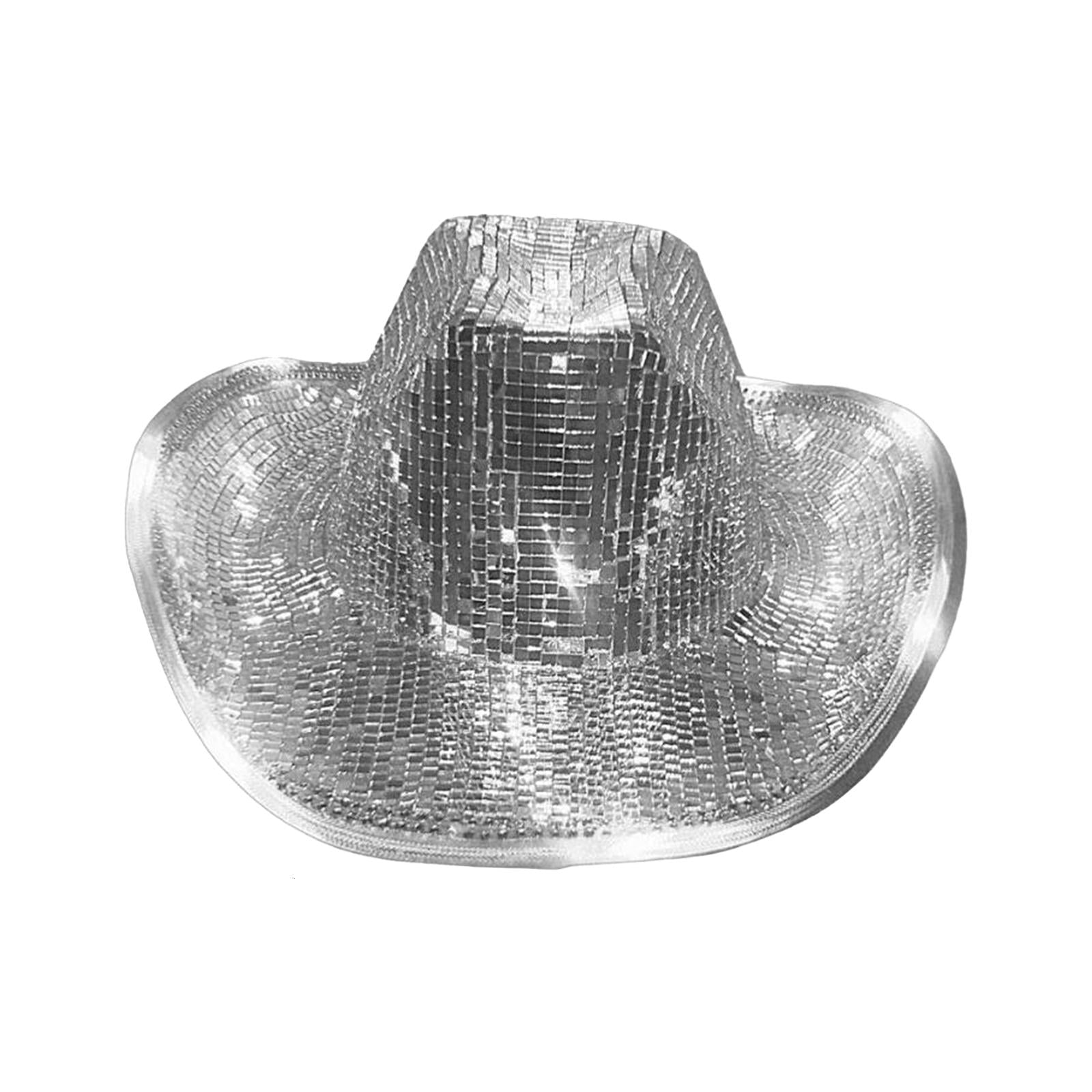Mirror Ball Cowboy Hat Fashion Disco Ball Hat for Girls Boys Adults
