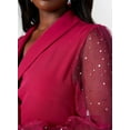 thumbnail image 5 of Rebdolls Women's Mesh Sleeve Mini Blazer Dress - Fuchsia - L, 5 of 6
